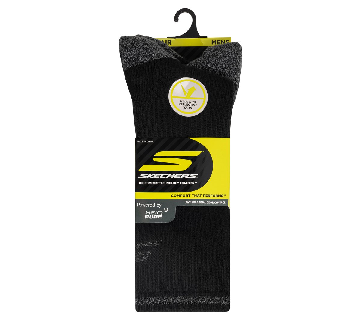 Skechers 3 Pack Men's Reflective Performance Crew Socks